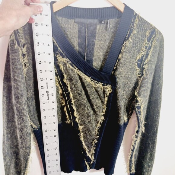 L.A.M.B. Gwen Stefani, Cardigan Sweater, Small, Navy & Gold, Artistic Streetwear - Picture 14 of 16